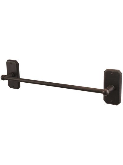 Solid-Bronze Towel Bar with Angular Plates.